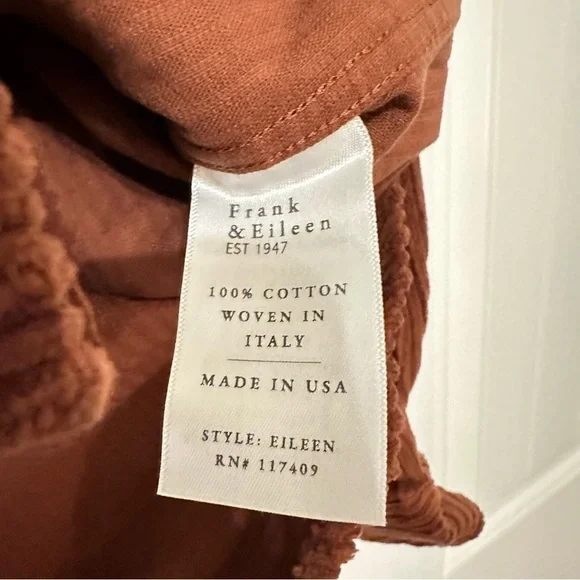 NWT Frank & Eileen Eileen Button-Up Shirt in Toffee, size XS - Picture 4 of 10